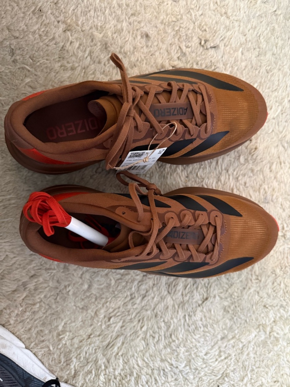 Adizero Men's Performance Sneakers in Brown with Black Accents